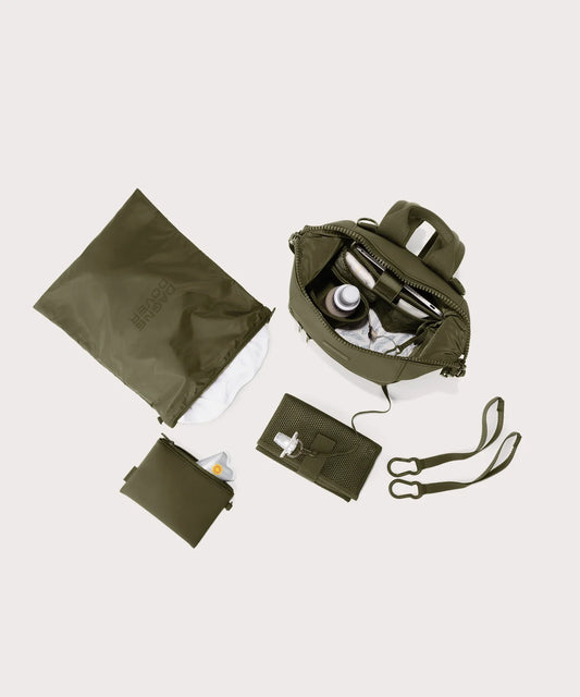 Indi Diaper Backpack in Dark Moss, Small