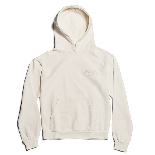 Varsity Logo Hoodie in Moonbeam, XL